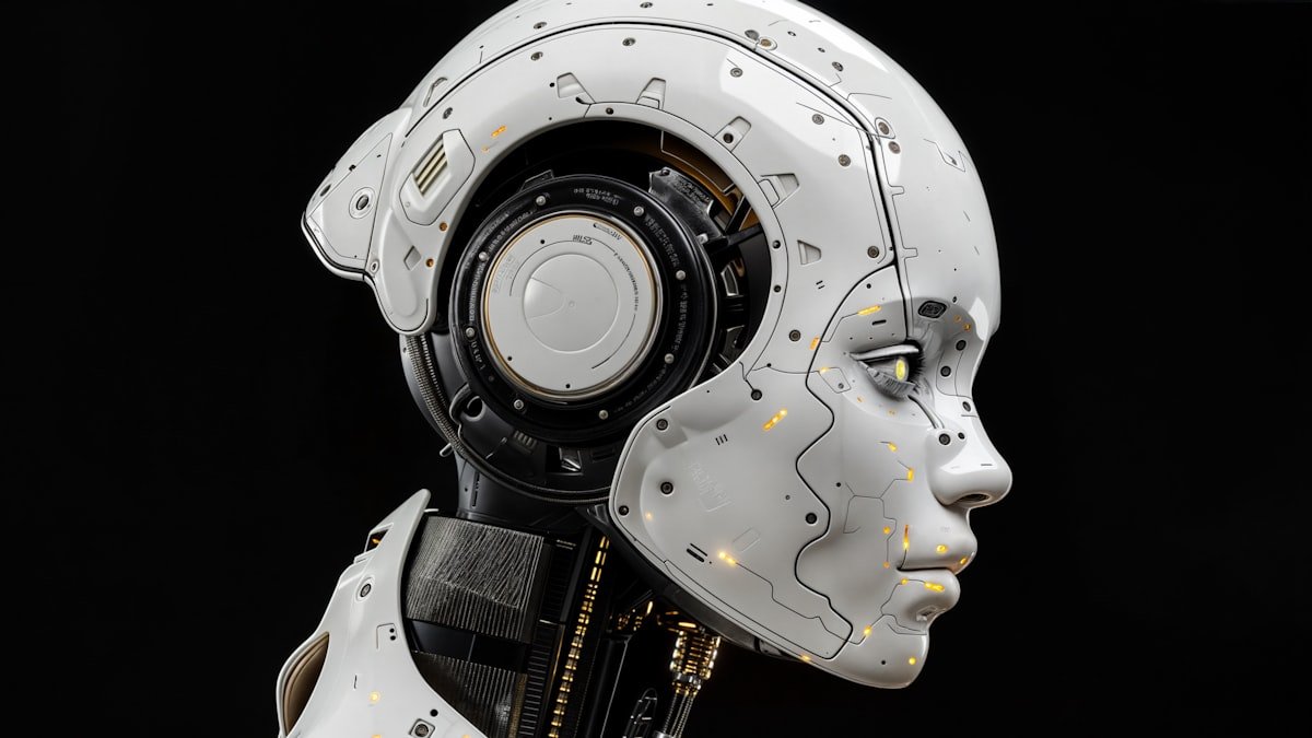 Photo by Gabriele Malaspina on Unsplash. Source: https://unsplash.com/photos/a-white-robot-is-standing-in-front-of-a-black-background-CjWsslYVnPI (Unsplash License).