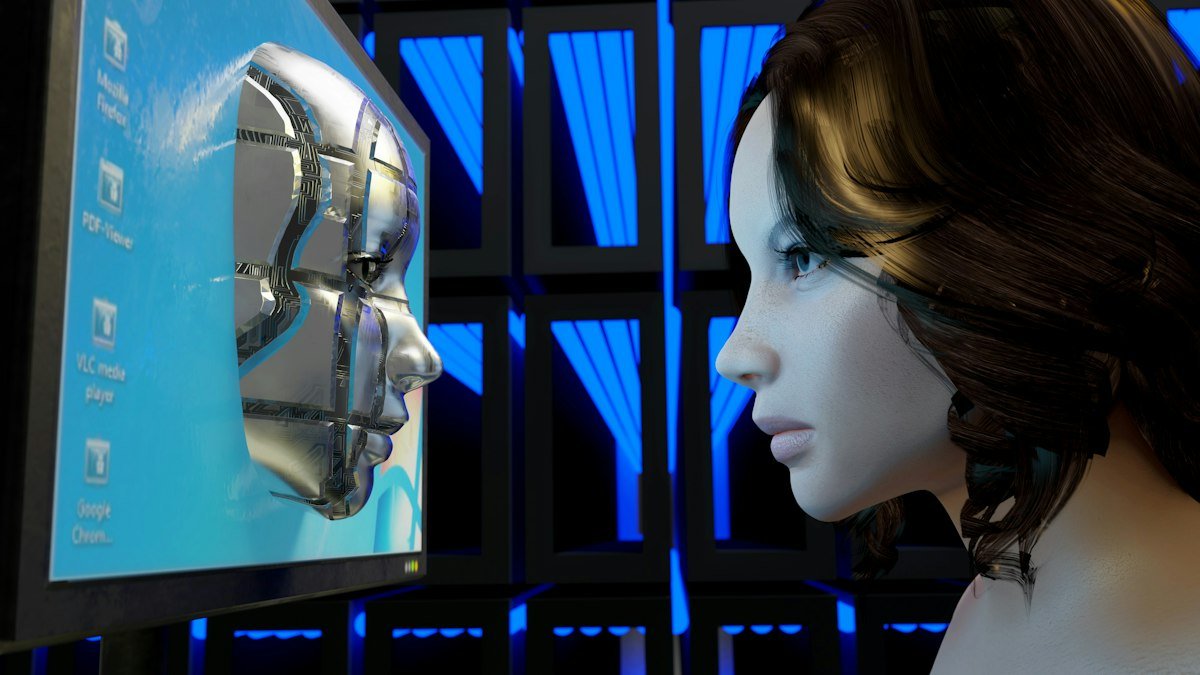 Photo by Andres Siimon on Unsplash. Source: https://unsplash.com/photos/a-female-mannequin-is-looking-at-a-computer-screen-BBqVpTE4vw4 (Unsplash License).