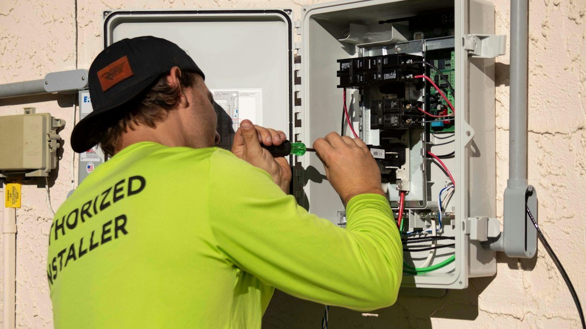 Photo by Raze Solar on Unsplash. Source: https://unsplash.com/photos/electrician-working-on-electrical-panel-GXLPLG3_Vf4 (Unsplash License).