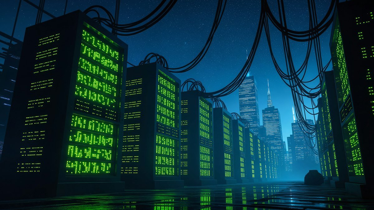 Photo by Markus Stickling on Unsplash. Source: https://unsplash.com/photos/servers-illuminate-a-futuristic-cityscape-with-a-data-center-ISP9CdRYS28 (Unsplash License).