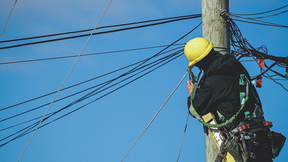 Photo by Compagnons on Unsplash. Source: https://unsplash.com/photos/man-in-black-jacket-and-yellow-hard-hat-climbing-on-brown-wooden-post-during-daytime-4khkLZuJEYI (Unsplash License).